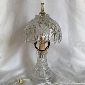 Vintage Crystal Cut Glass Boudoir Table Lamp